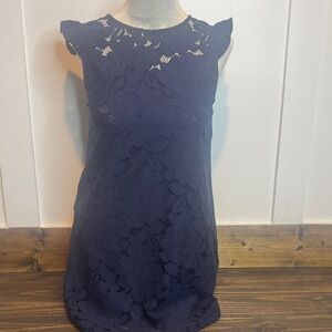 Elegant Navy Lace Dress-Size M